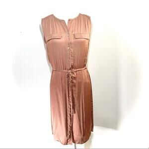 Zara Satin Brown Dress